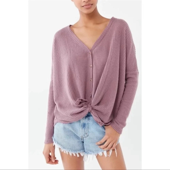 Urban Outfitters Out from‎ Under Jojo Waffle Knit Top Cardigan Small - Picture 1 of 8
